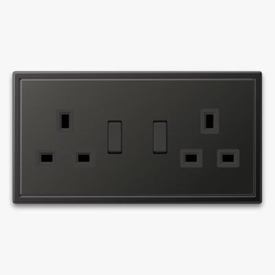 JUNG LS990 double socket in dark metal finish