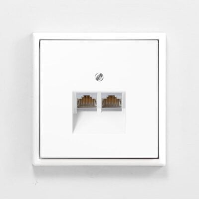 JUNG Ls 990 White dual CAT6 network socket