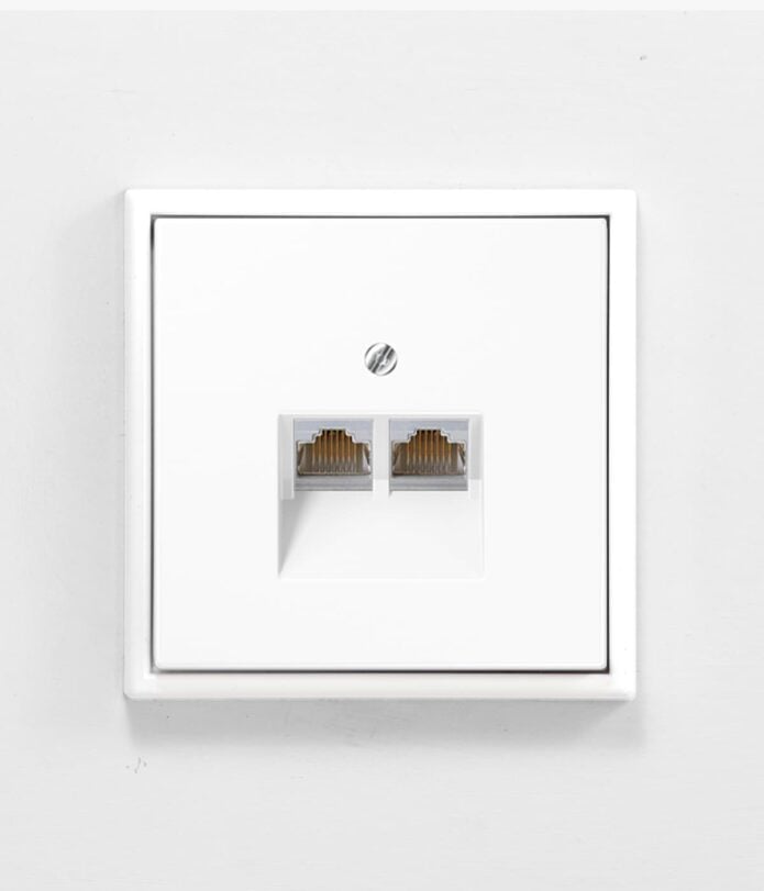 JUNG Ls 990 White dual CAT6 network socket