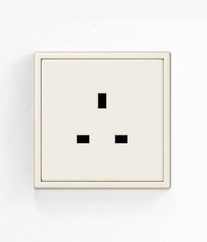 Jung LS 990 Cream single plug socket