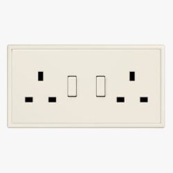 Jung LS 990 Cream double plug socket