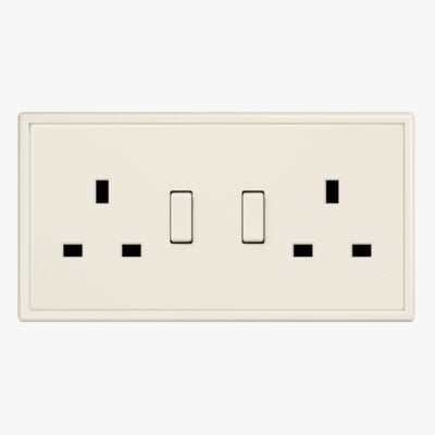 Jung LS 990 Cream double plug socket