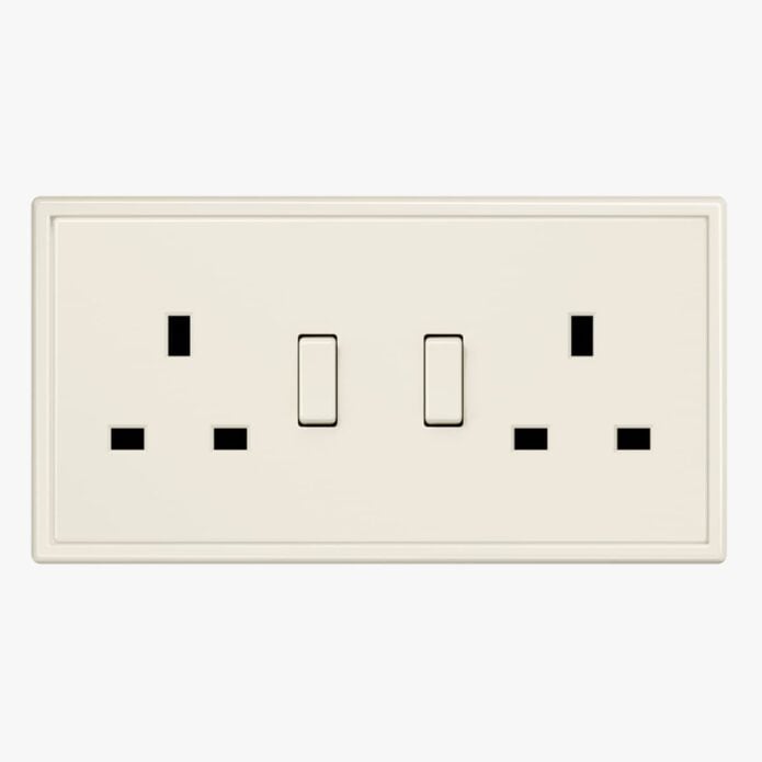 Jung LS 990 Cream double plug socket