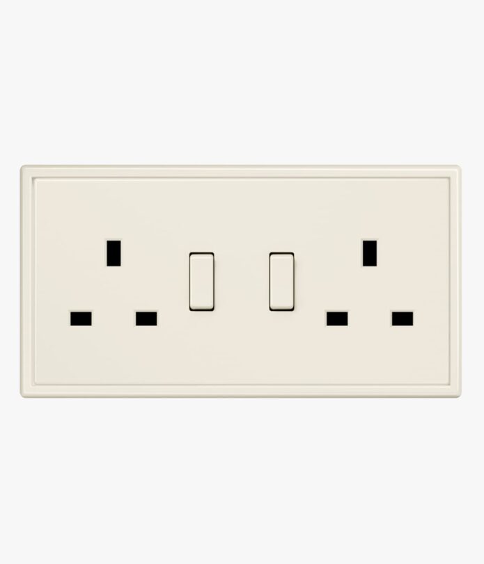 Jung LS 990 Cream double plug socket