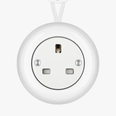 Katy Paty white surface-mounted plug socket