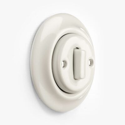 Katy Paty Roo Alba white porcelain light switch