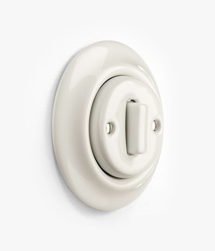 Katy Paty Roo Alba white porcelain light switch