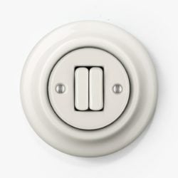 Katy Paty Roo Alba white porcelain light switch
