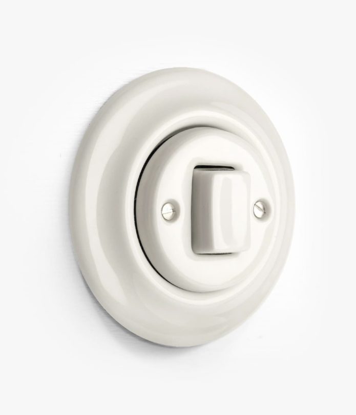 Katy Paty Roo Alba white porcelain light switch