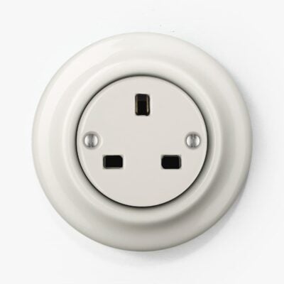 Katy Paty white porcelain round plug socket