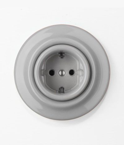 Roo Grey Neutrals Schuko Socket