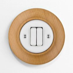 Katy Paty Roo Lignum Beech and porcelain light switch