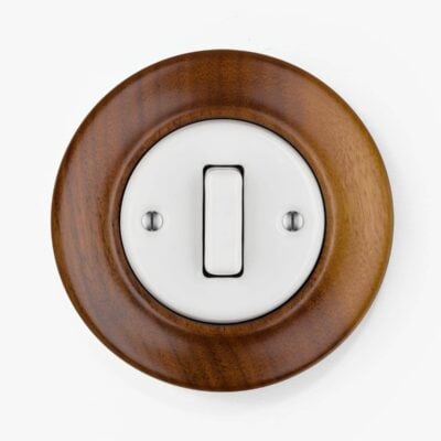 Katy Paty Roo Nuc Mag walnut and porcelain light switch