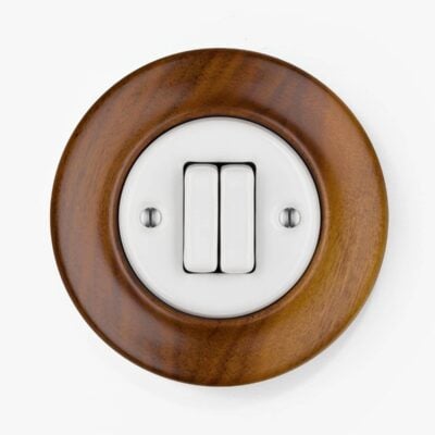 Katy Paty Roo Nuc Mag walnut and porcelain light switch