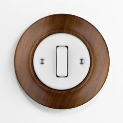 Katy Paty Roo Lignum Walnut and porcelain light switch