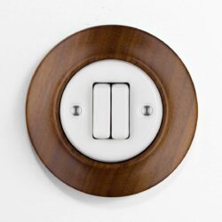 Katy Paty Roo Lignum Walnut and porcelain light switch