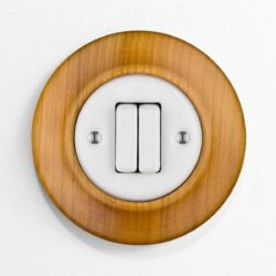Katy Paty Roo Lignum Cherry and porcelain light switch