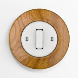 Katy Paty Roo Lignum Oak and porcelain light switch