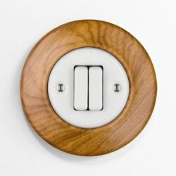 Katy Paty Roo Lignum Oak and porcelain light switch