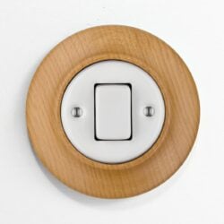 Katy Paty Roo Lignum Beech and porcelain light switch