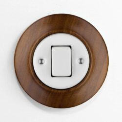 Katy Paty Roo Lignum Walnut dark wood light switch