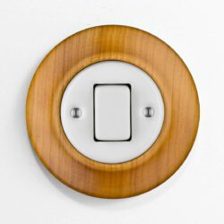 Katy Paty Roo Lignum Cherry and porcelain light switch