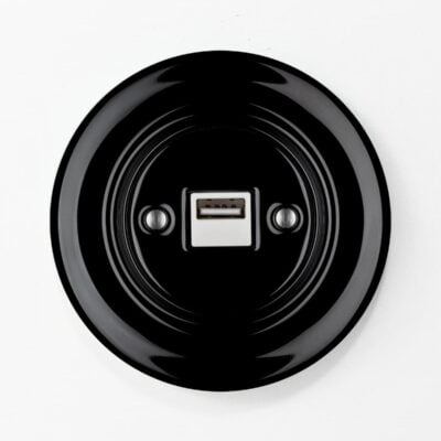 Katy Paty Roo USB charger in black porcelain