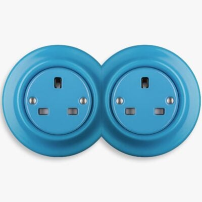 Katy Paty blue porcelain double socket