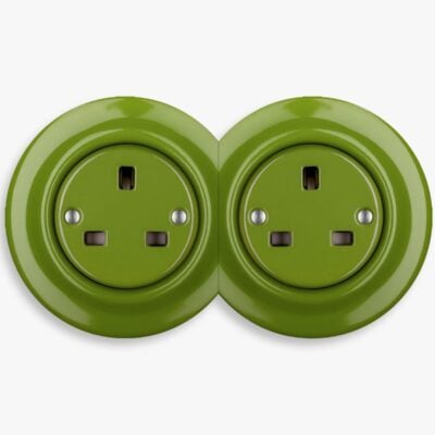 Katy Paty green porcelain double socket