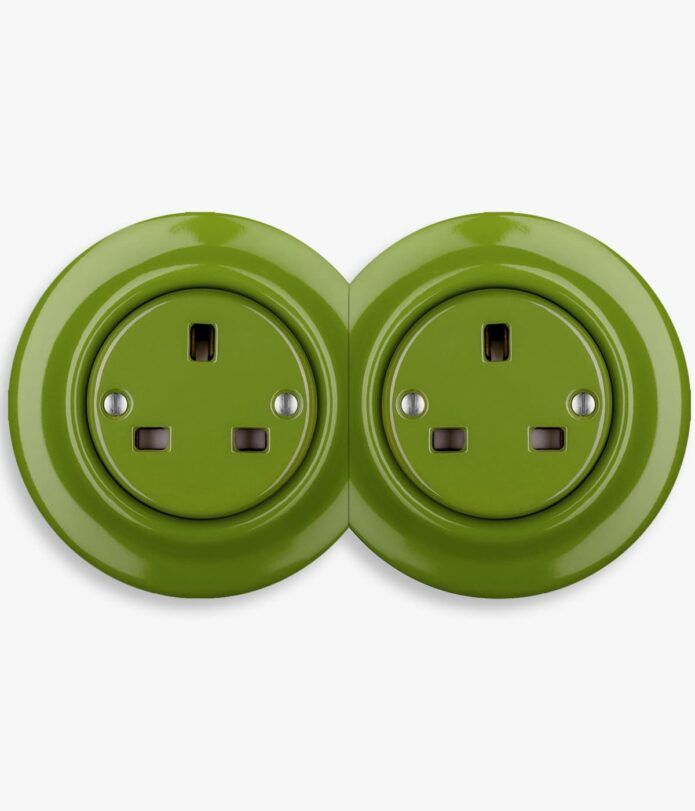 Katy Paty green porcelain double socket