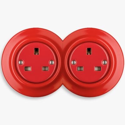 Katy Paty red porcelain double socket