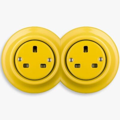 Katy Paty yellow porcelain double socket