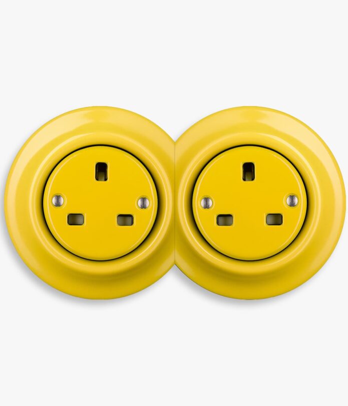 Katy Paty yellow porcelain double socket