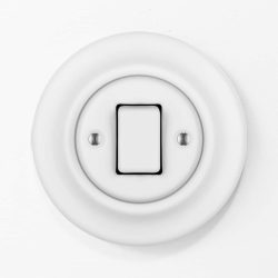 Katy Paty Roo Alba matt white porcelain light switch