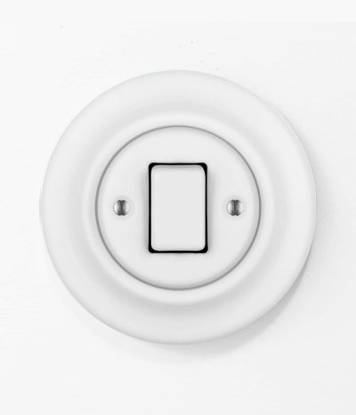 Katy Paty Roo Alba matt white porcelain light switch