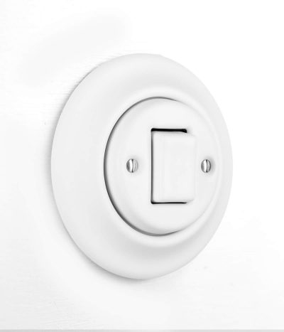 Katy Paty Roo Alba matt white porcelain light switch