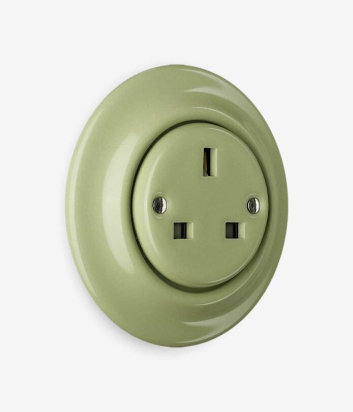 Katy Paty Roo olive green plug socket