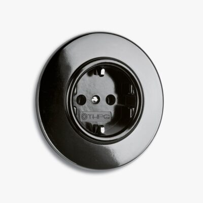 Bakelite EU Socket, round backplate