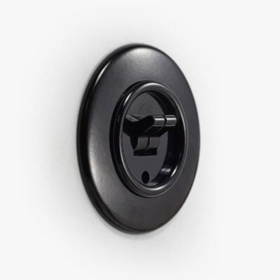 THPG Bakelite double toggle light switch, round