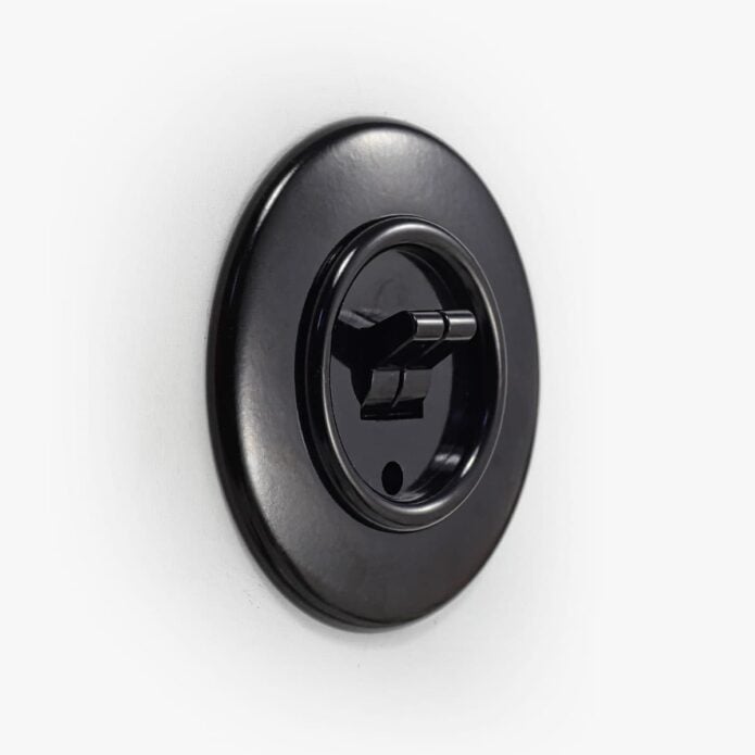 THPG Bakelite double toggle light switch, round