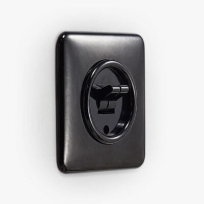 THPG Bakelite double toggle light switch, square