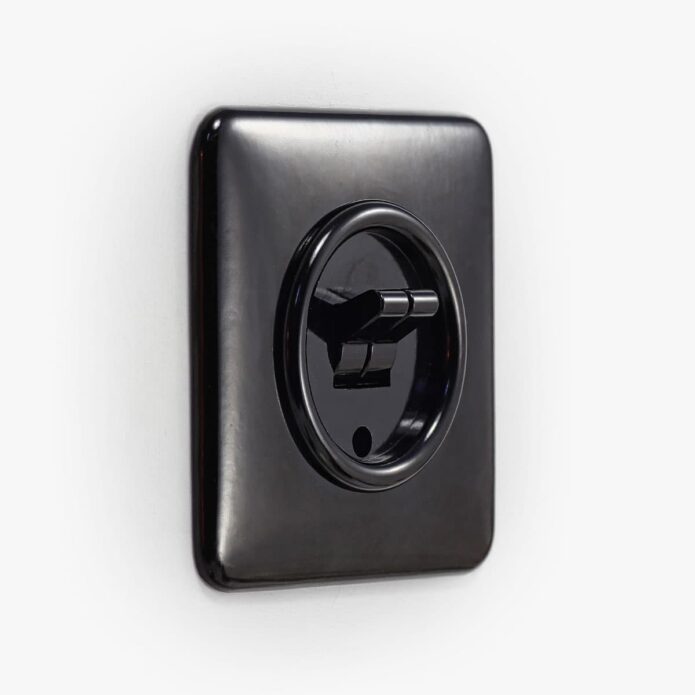 THPG Bakelite double toggle light switch, square